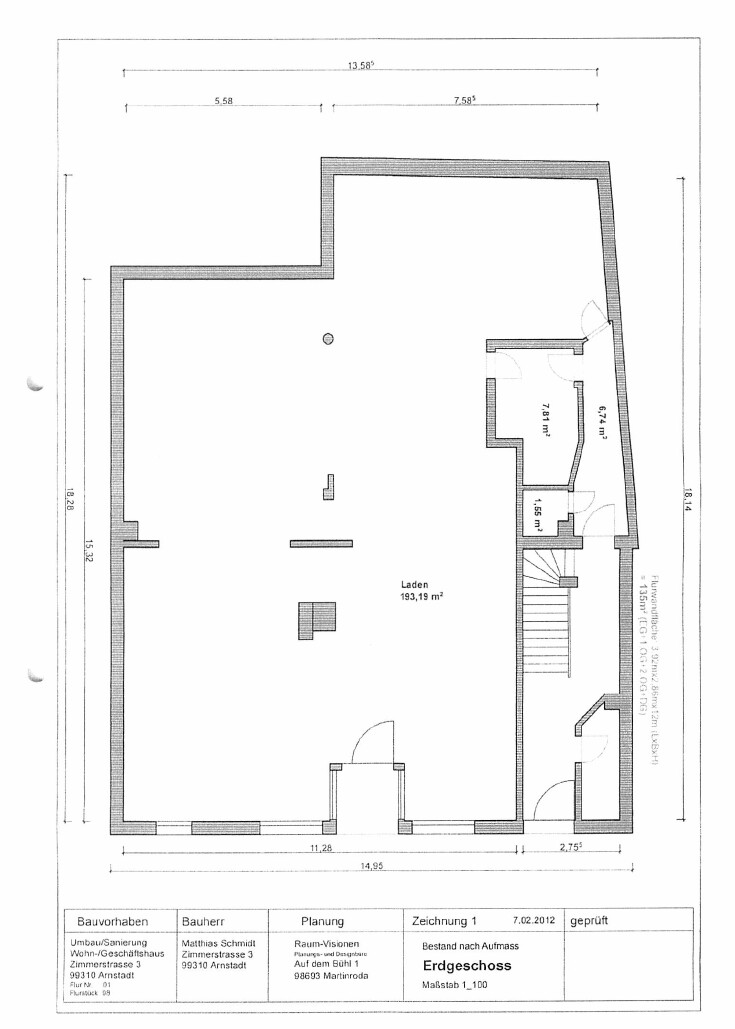 Grundriss, Quelle: Eigentümer Zimmerstraße 3